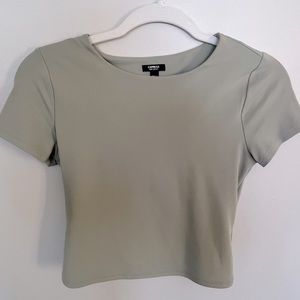 Express Body Contour Crop Top Small - Sage